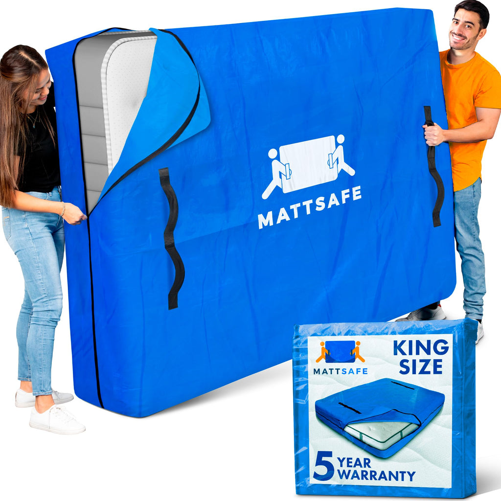 Nordic Elk Mattress Bags For Moving & Storage (King Size) - Mattress Cover For Moving - Heavy Duty, 8 Handles And Strong Zipper