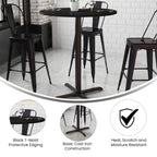 Flash Furniture 36'' Round Black Laminate Table Top with 30'' x 30'' Bar Height Table Base