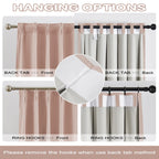 Dualife Cute Pink Blackout Curtains 90 Inches Long - Rose Blush Pinch Pleat Track Curtains Blackout With Hooks Viral Pleat Drape