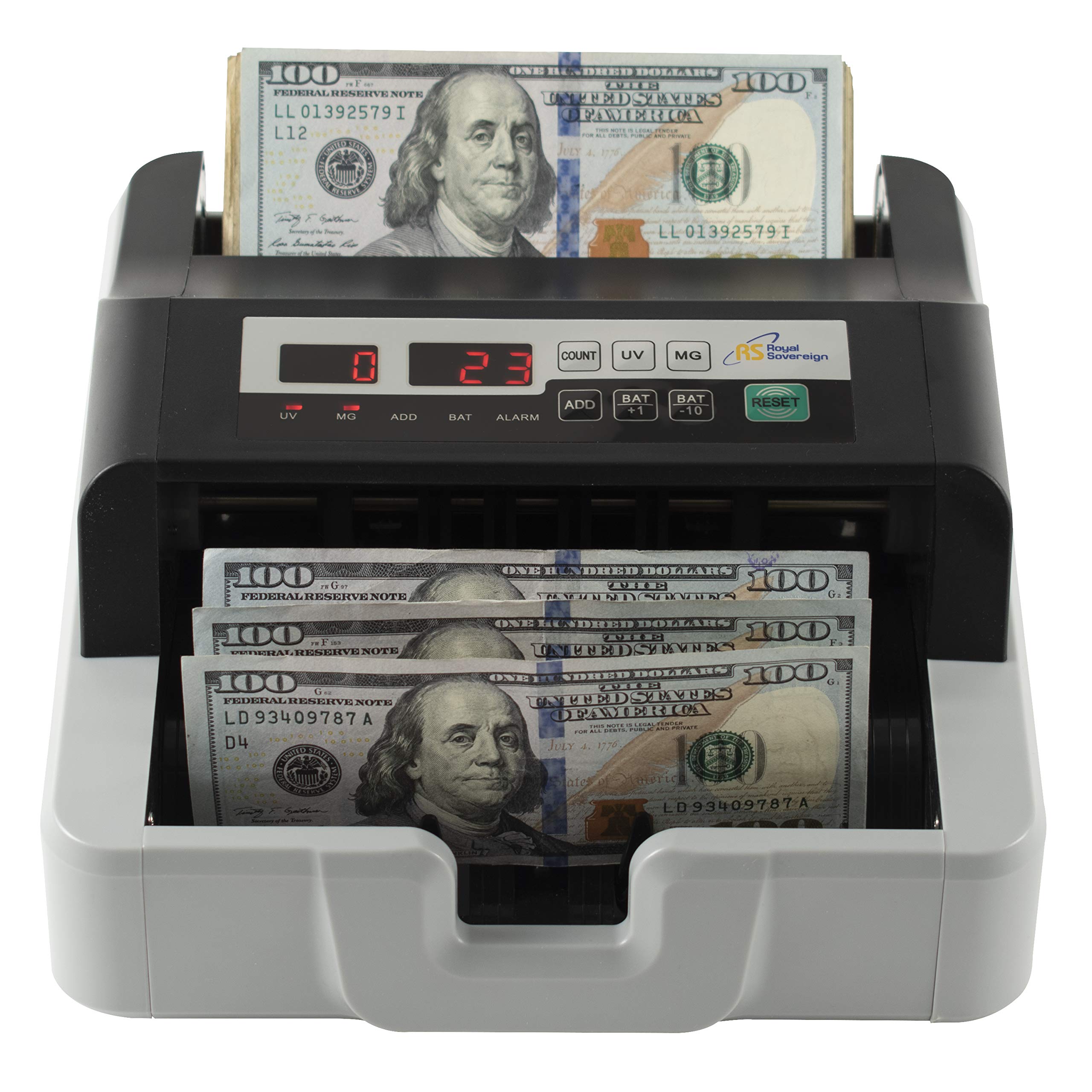 Royal Sovereign Back-Load High Speed Bill Counter W/Counterfeit Detection (Rbc-100)