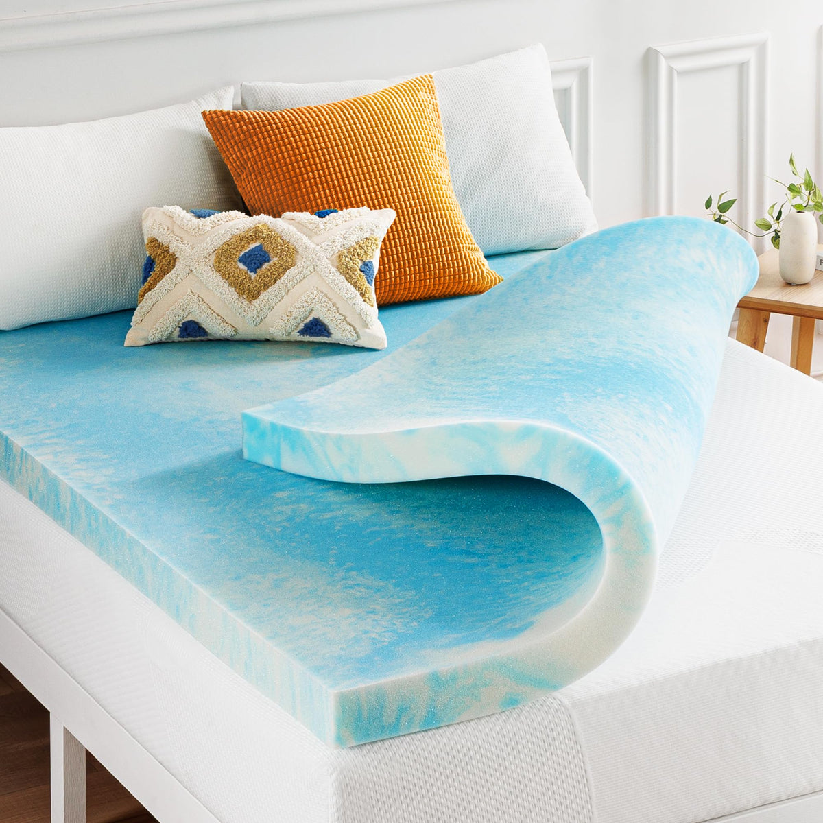 Best Price Mattress 3 Inch Swirl Gel Aerobreeze Cooling Air Flow Memory Foam Mattress Topper, King