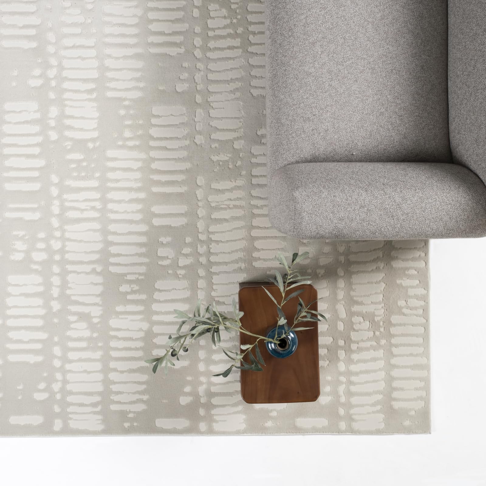 Revival Rugs Shell 67x9 Washable Area Rug for Living Room Bedroom - 100% Recycled Oeko-TEX Certified, Medium Pile, Beige, Crea