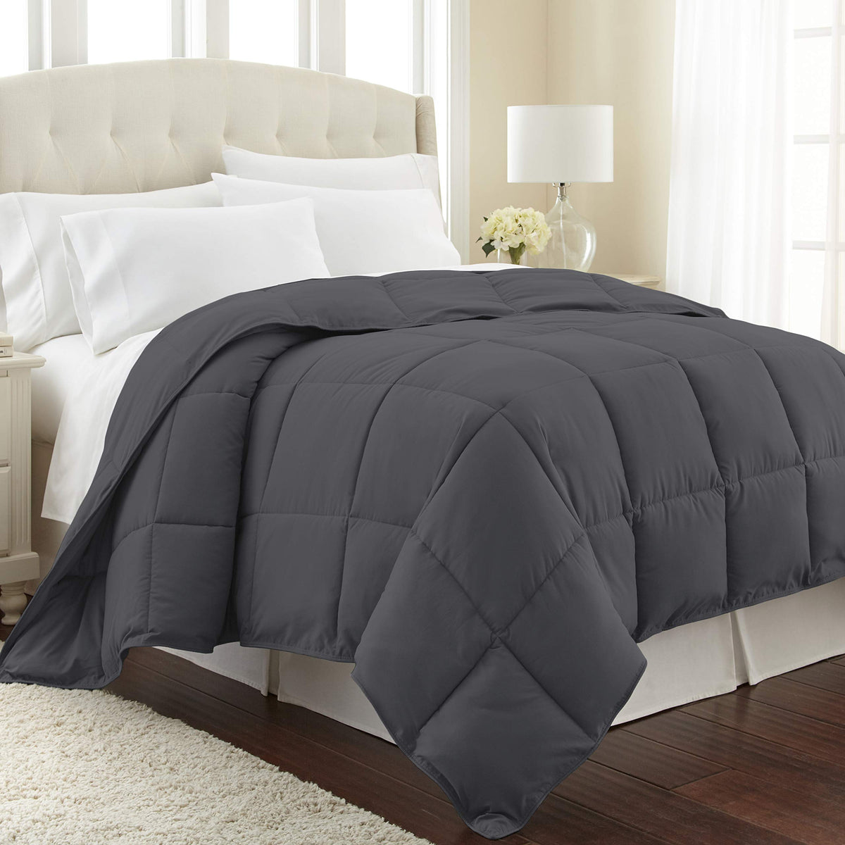 Southshore Fine Living, Inc. Vilano Springs Premium Quality Over-Sized All-Season Down-Alternative Comforter, Slate, King/Califo