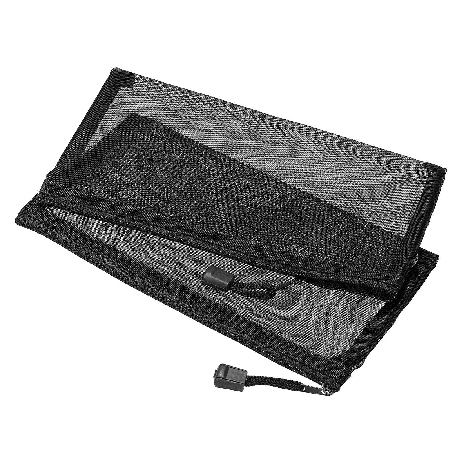 Meccanixity Mesh Zipper Bags, B6 Nylon Zip Pouch Pencil Case Storage Pockets For Travel Office Accessories, Black Pack Of 6