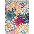 Nourison Passion Floral Ivory/Multi 8 x 10 Area -Rug, Easy -Cleaning, Non Shedding, Bed Room, Living Room, Dining Room, Kitche