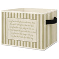 JMENGSSFL Boy Nursery Foldable Storage Bins Box with Handles, Children Poem Playroom Neutral Striped Collapsible Organizer Baske