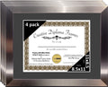 CreativePF [11x14ss] Stainless Steel Finish Diploma Frame with 11x14-inch Black Mat to Hold 8.5 by 11-inch Graduation Documents 