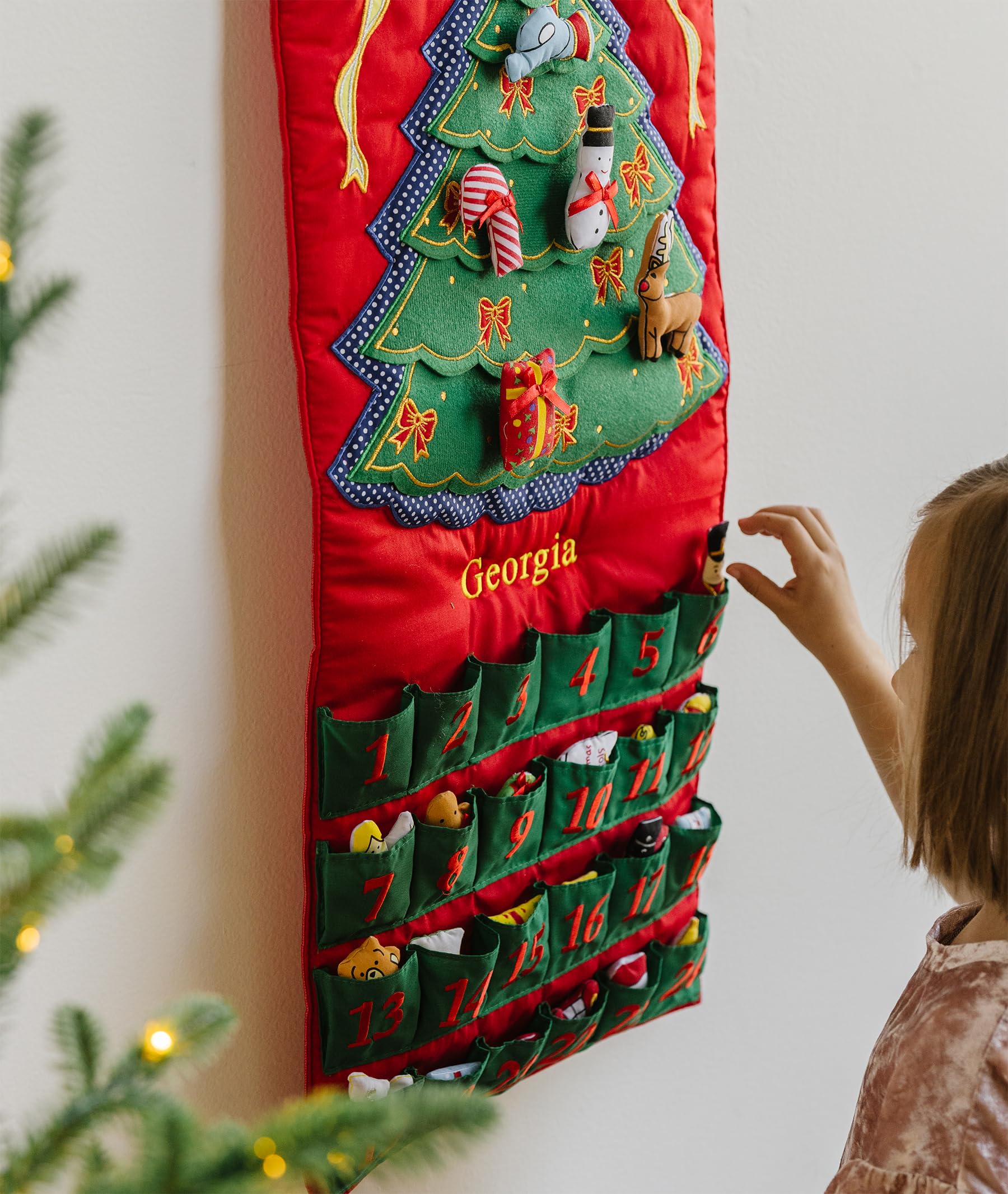 Personalized Christmas Tree Advent Calendar By Pockets Of Learning | Family Festive Holiday D  Cor, Seasonal Fabric Wall Hanging