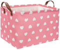 DDBASKET Rectangular Pink Baskets,Heart Basket,Pink Girls Basket Kids Storage Bin Baby Toy Organizer Box Love Room Decor for Hom