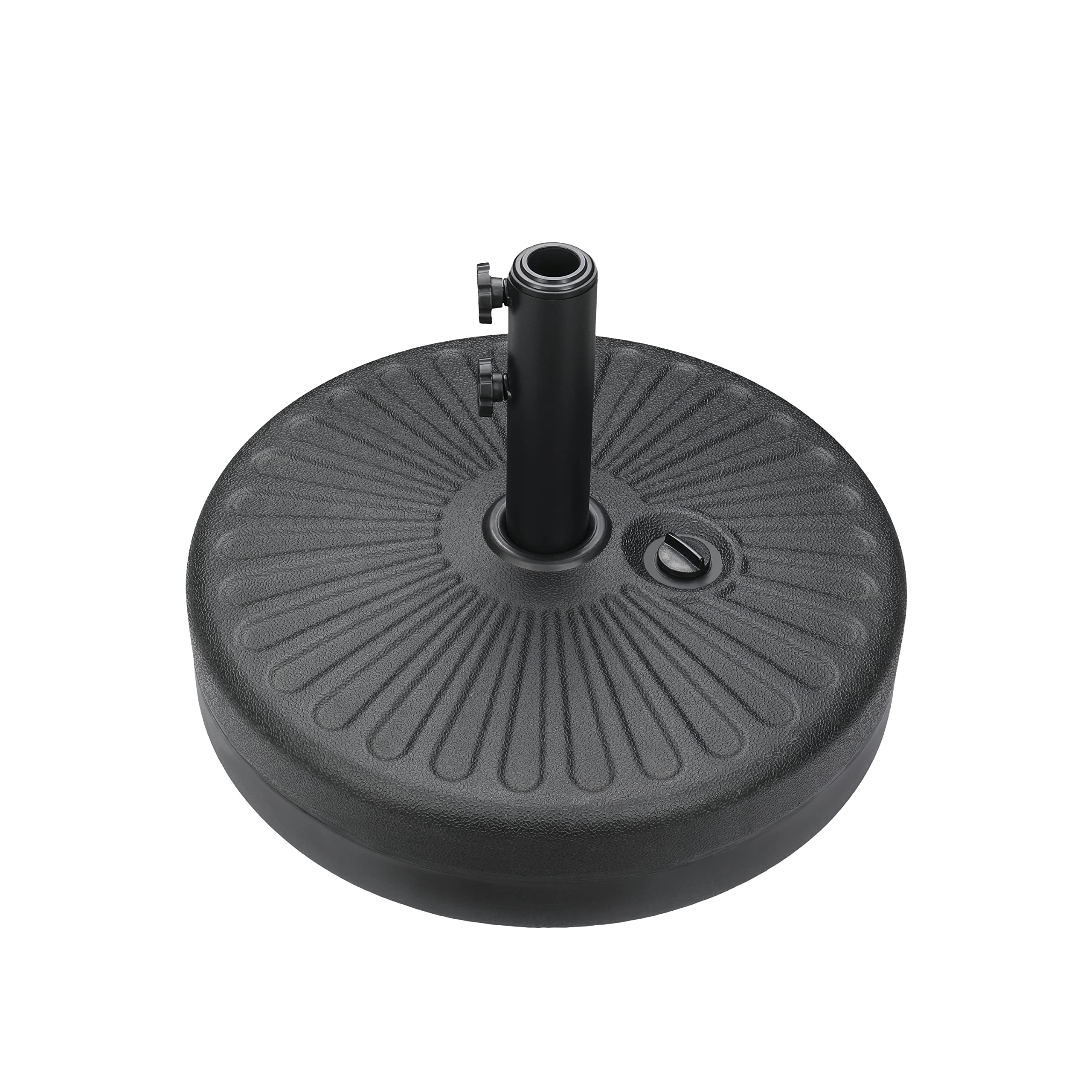 Yssoa 20' 50Lbs Capacity Fillable Umbrella Round Base Heavy Duty Market Stand For Outdoor Lawn, Patio, Deck, Poolside, Black