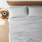 UGG Hedi Cali King Sheet Set - 4-Piece Luxury Cooling Sheets, Deep Pockets, Hypoallergenic, Soft Lightweight Bedding, Stone Grey