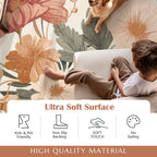 Jinchan Round Rug 8Ft Area Rug Indoor Floral Circle Rug 8' Round Washable Rug Modern Rug Oriental Flower Print Rug Non Slip Carp