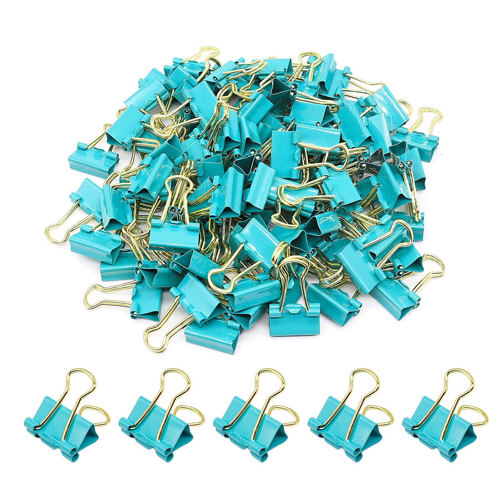 Mini Binder Clips, Paper Clip, Small Paper Clamps 15Mm (5/8 Inch), 100 Pack Micro Size Office Clips For Home School And Business