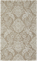HomeRoots 512198 9 x 12 ft. Tan & Ivory Wool Paisley Hand Tufted Handmade Stain Resistant Rectangle Area Rug