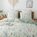 Honeilife Duvet Cover Twin Size - 100% Cotton Comforter Cover Floral Duvet Cover With Zipper Closure & Corner Ties,2-Pcs Wildflo