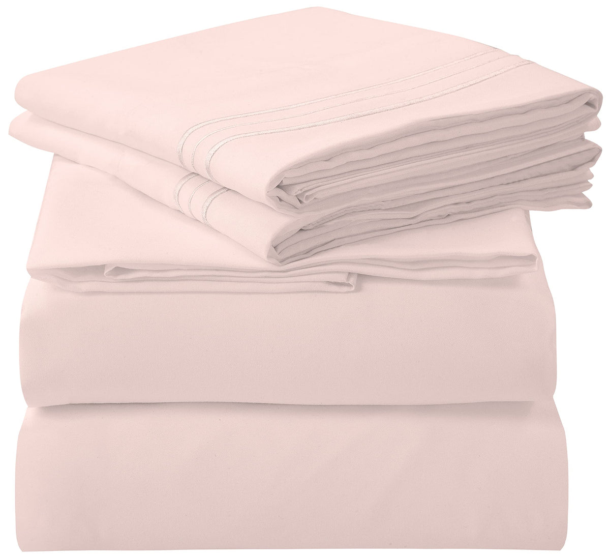 Royale Linens - 4 Piece King Bed Sheet - Soft Brushed Microfiber 1800 Bedding Set - 1 Fitted Sheet, 1 Flat Sheet, 2 Pillow Cases