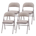 MECO Sudden Comfort Deluxe Portable Metal Fabric Padded Folding Chair for Home, Outdoor, and Office Use with Contoured Backrest,