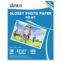 Uinkit 100 Sheets Inkjet Photo Paper Glossy 8.5X11 48Lb Dye Ink 180Gsm Professional Photographic Paper Letter Size 8.5Mil Instan