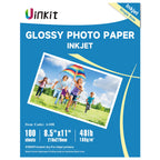 Uinkit 100 Sheets Inkjet Photo Paper Glossy 8.5X11 48Lb Dye Ink 180Gsm Professional Photographic Paper Letter Size 8.5Mil Instan