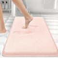 Smiry Memory Foam Bath Mat 30 x 20, Extra Soft Absorbent Bathroom Rugs Non Slip Bath Rug Runner for Shower Bathroom Floors, Pink