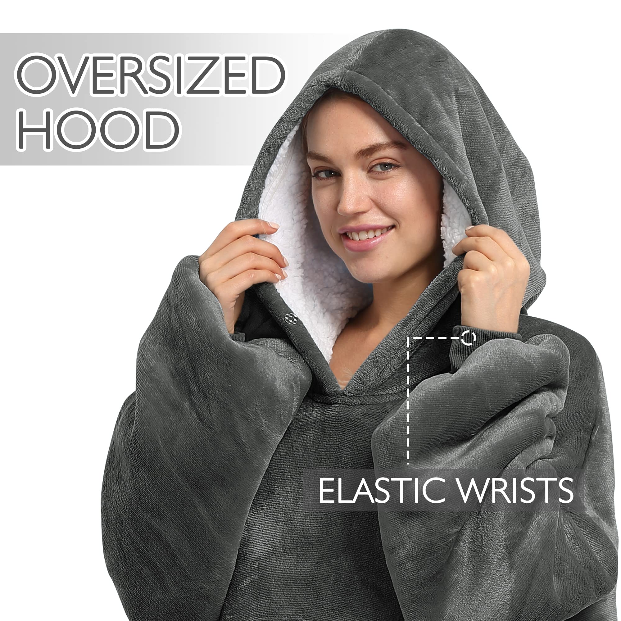 Catalonia Full Body Blanket Hoodie Sweatshirt, Extra Long Oversized Comfortable Sherpa Lounging Pullover For Adults, Gift For Wo