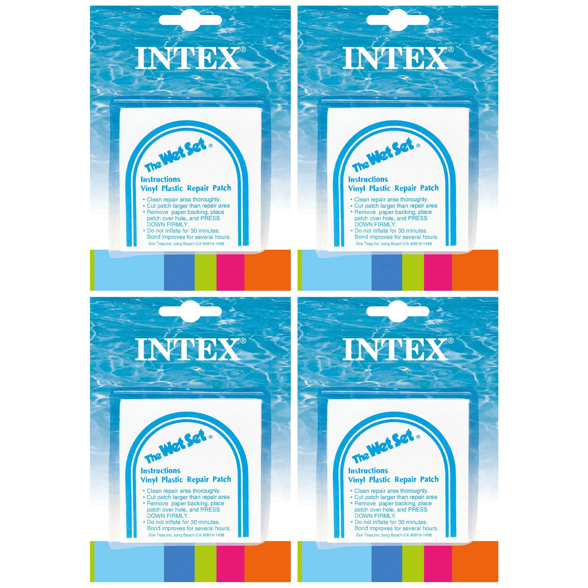 Intex Wet Set Adhesive Vinyl Plastic Swimming Pool Tube Repair Patch 24 Pack Kit
