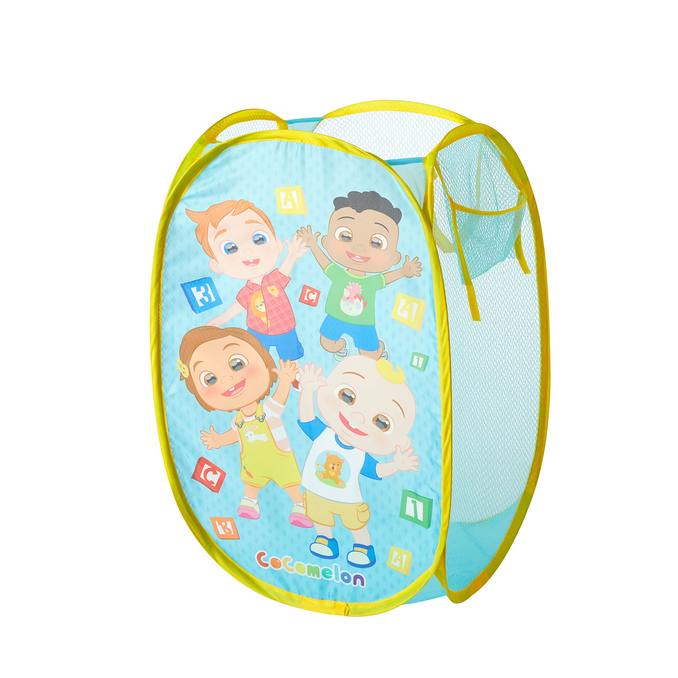 Idea Nuova Cocomelon Pop Up Hamper with Durable Carry Handles, 21 H x 13.5 W X 13.5 L