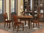East West Furniture Norfolk 5 Piece Kitchen Set for 4 Includes a Rectangle Room Table with Butterfly Leaf and 4 Dining Chairs, 32x54 Inch, Mahogany