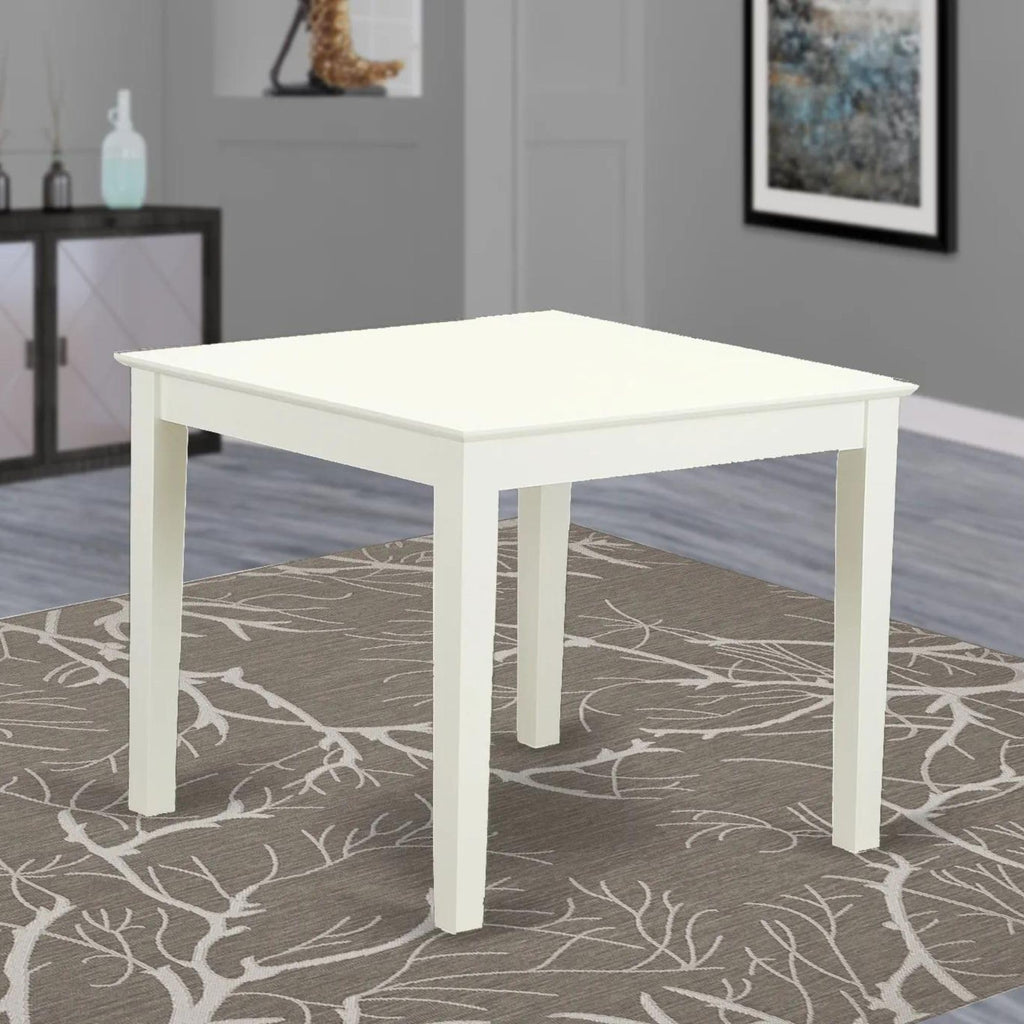 East West Furniture OXT-LWH-T Oxford Square Dining Room Table for Small Spaces, 36x36 Inch, Linen White