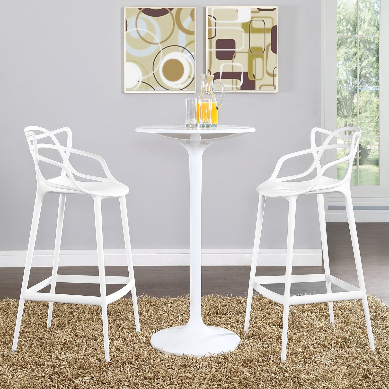 Modway Entangled Bar Stool (Set of 2), White