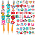 Wdahdhp Nurse Pencil Clips For Kids, 50Pcs Different Pencil Clips Topper, Cute Pencil Charms For Nursing School Students Medical