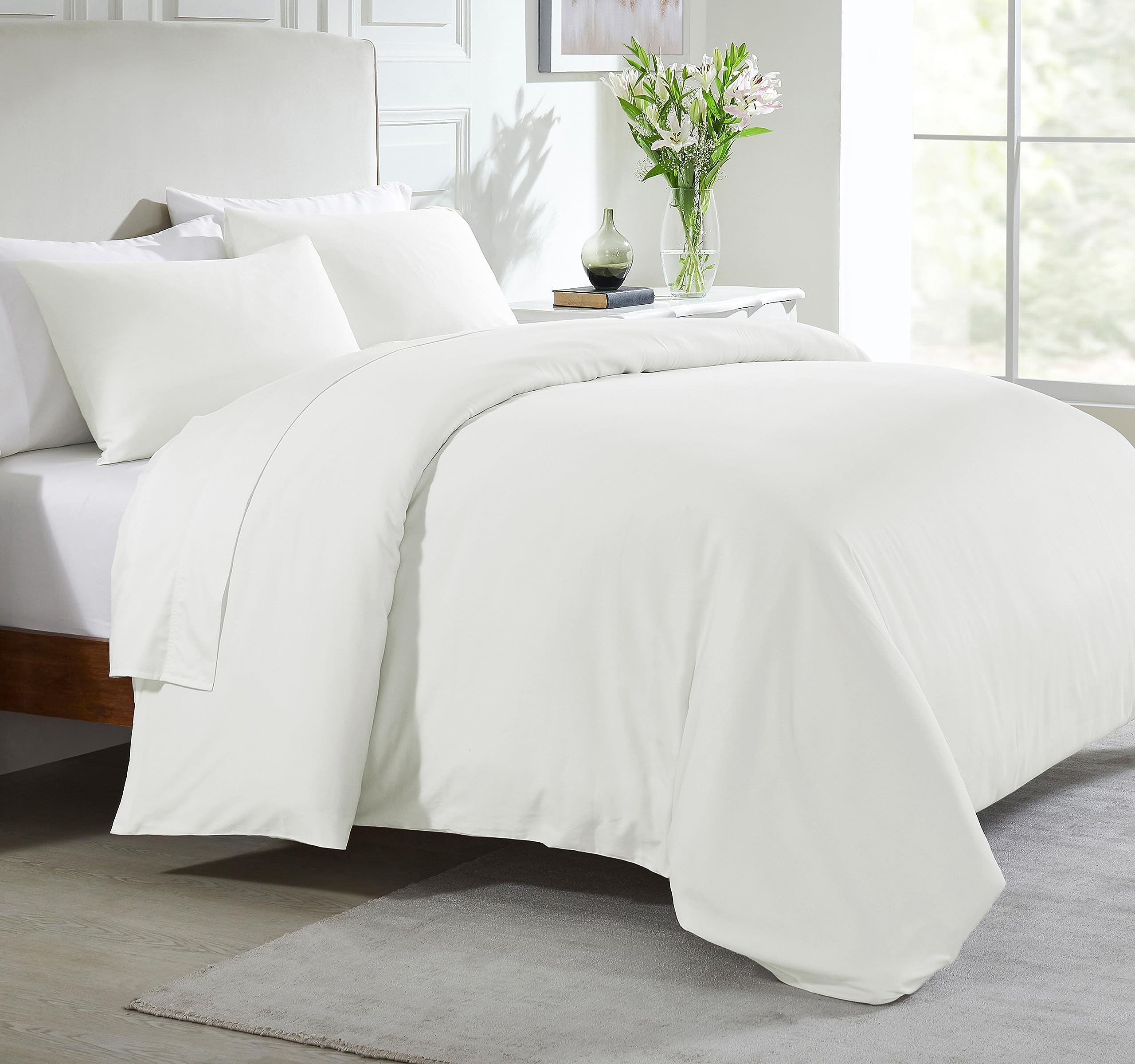 California Design Den King Size Duvet Cover Only, Premium 400 Thread Count 100% Cotton Sateen, Hotel Quality, Soft Sateen Weave
