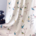 Tranquebar Curtain Co. Window Curtains 6 Feet, 6065% Room Darkening, Multicolor (Blue, Yellow) Bird Print, Cotton Curtains for