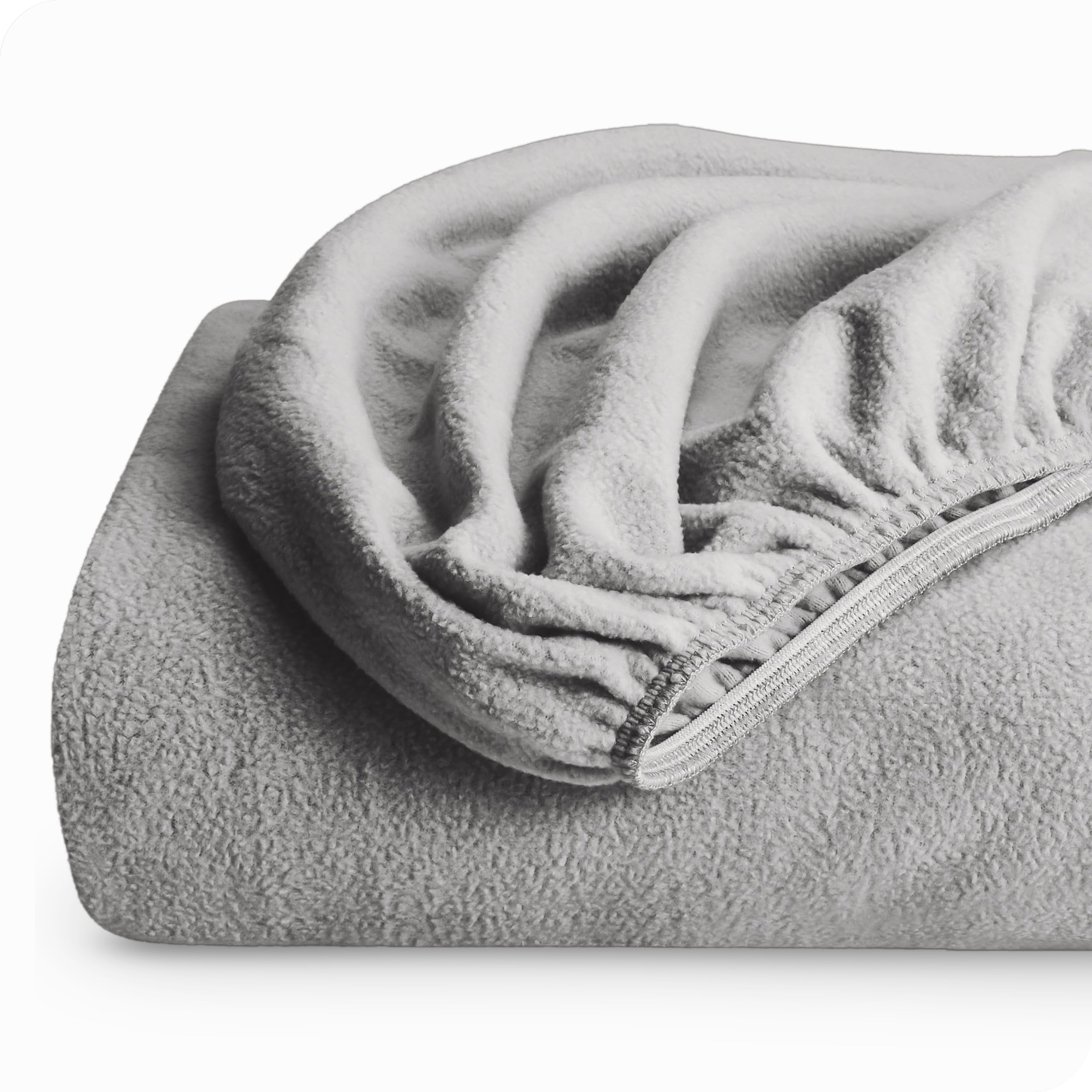 Bare Home Super Soft Fleece Fitted Sheet - Full Size - Extra Plush Polar Fleece - Deep Pocket - All Season Cozy Warmth (Full, Li