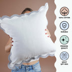 Folkulture Throw Pillow Covers 20X20, Scallop Pillow Cover Set Of 2 Decorative Throw Pillows For Couch, Cute Outdoor Pillows Or