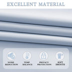 Donren Light Blue Cerulean Small Window Curtain Panels For Kitchen - Room Darkening Curtain Tiers For Nursery With Rod Pocket(52
