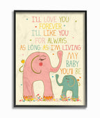 The Kids Room by Stupell Elephants Art, I'll Love You Forever, 16 x 20