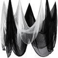Boao 85 x 394 Inch Halloween Cheesecloth Cheese Cloth Roll for Crafts Large Black and White Cotton Muslin Gauze Fabric for Party