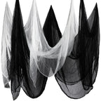 Boao 85 x 394 Inch Halloween Cheesecloth Cheese Cloth Roll for Crafts Large Black and White Cotton Muslin Gauze Fabric for Party