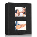 MSTONAL Black Linen 4x6 Photo Album, 200 Pockets, Slip-in Design, Protects Photos