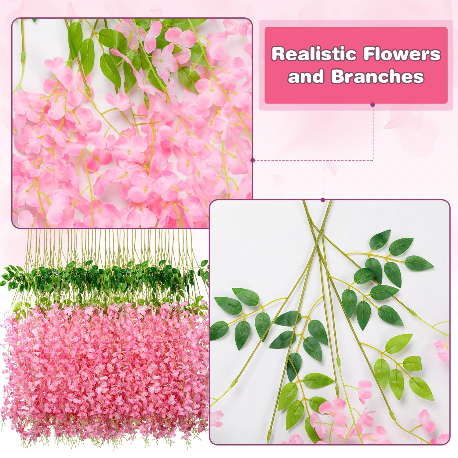 Alotiki Wisteria Hanging Flowers,Hanging Flowers,Wisteria,Fake Hanging Flowers,Fake Wisteria,Hanging Flowers For Decoration, Wed