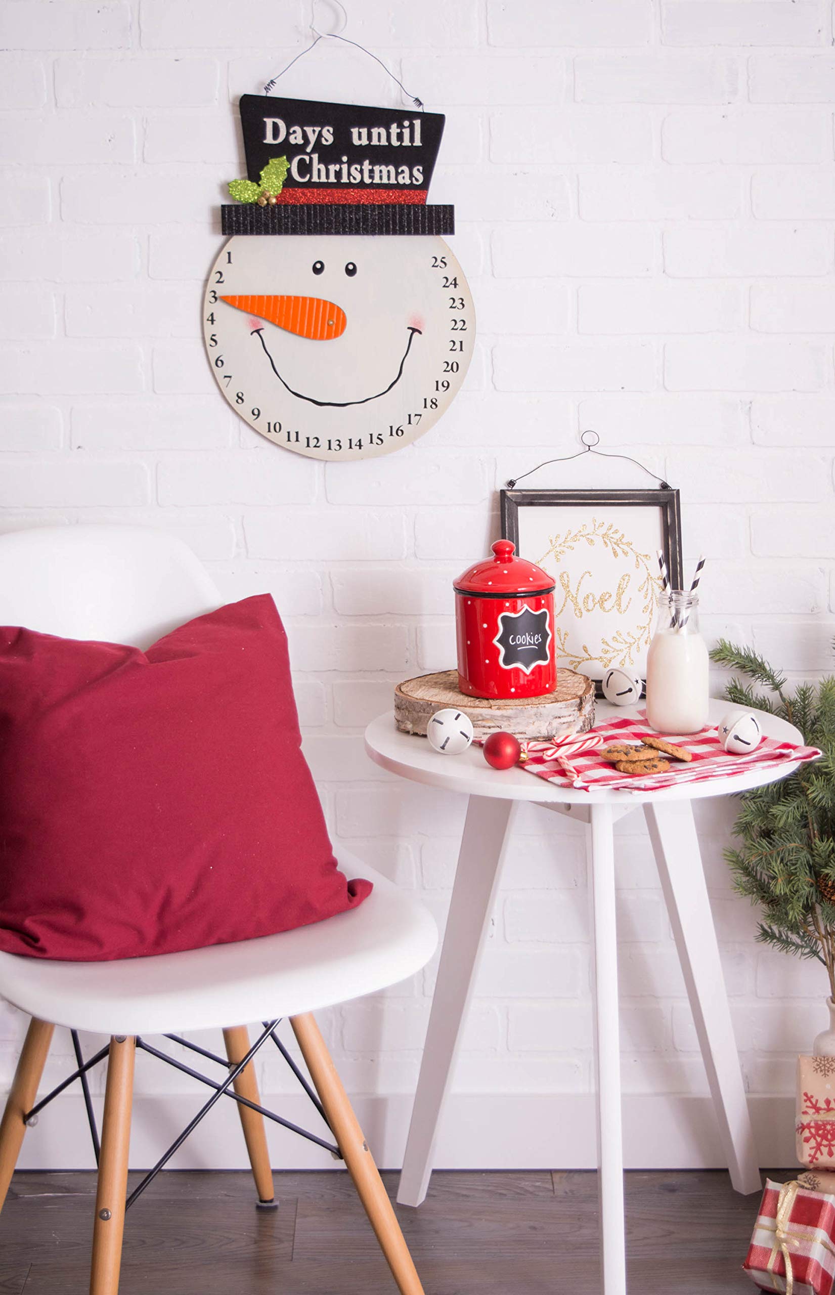 Dii Christmas Advent Collection Decorative & Reusable Wooden Countdown Calendar, 16.5X12.75, Snowman Countdown