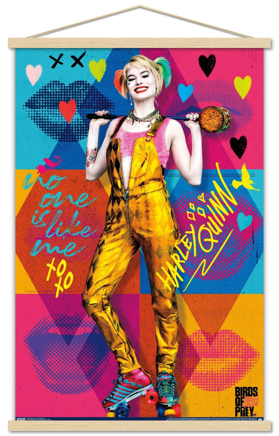 Trends International DC Comics Movie - Birds of Prey - Harley Quinn - Hammer Wall Poster, 22.375 x 34, Print and Beechwood Hange