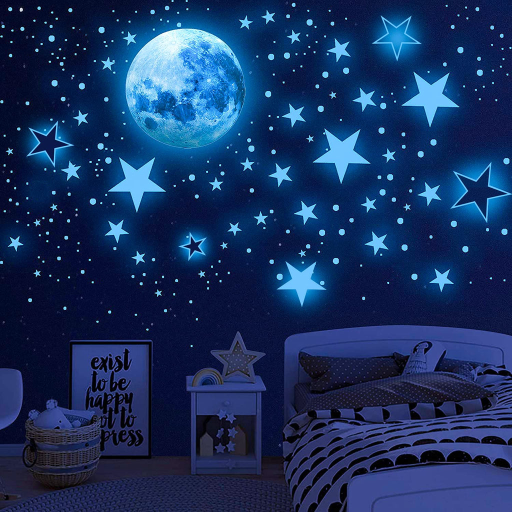 Glow in The Dark Stars for Ceiling, 1120PCS Airsnigi Glow in The Dark Wall Decals Long-Lasting Glowing Star Wall Stickers Excell