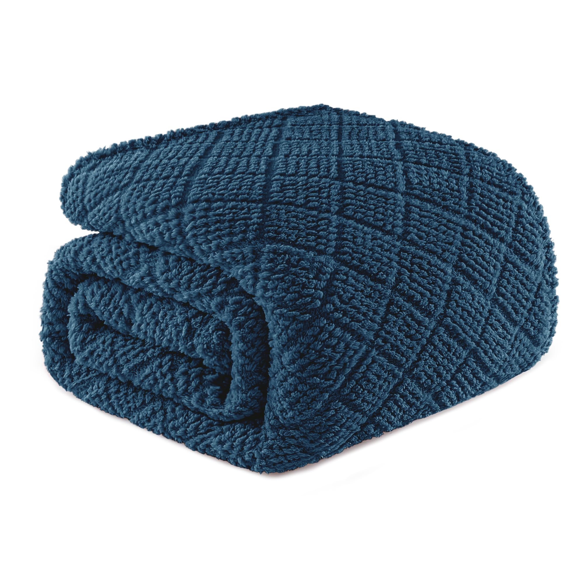 Whale Flotilla Fuzzy Fleece King Size Blanket For Bed, Soft Fluffy Jacquard Waffle Blankets For All Season, Lightweight And Warm