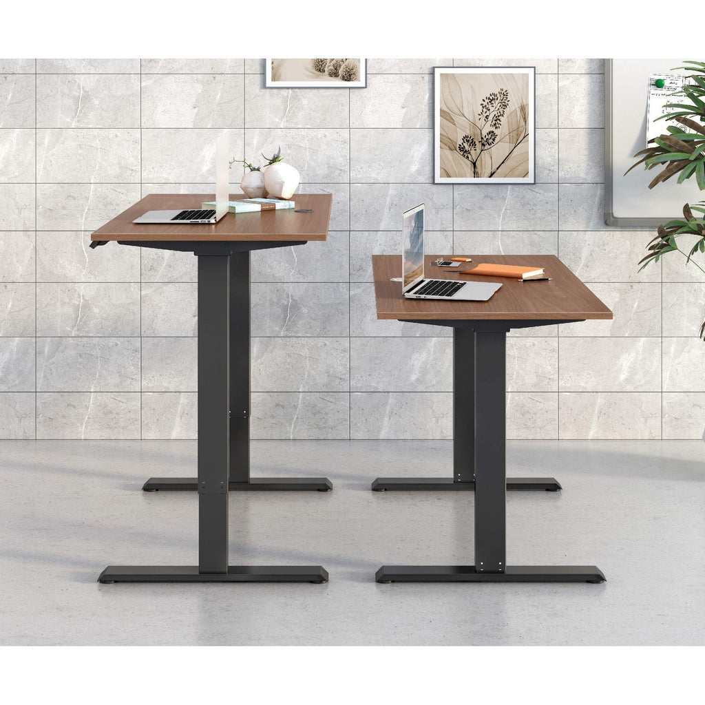Lorell Height-Adjustable 2-Motor Walnut Desk