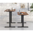 Lorell Height-Adjustable 2-Motor Walnut Desk