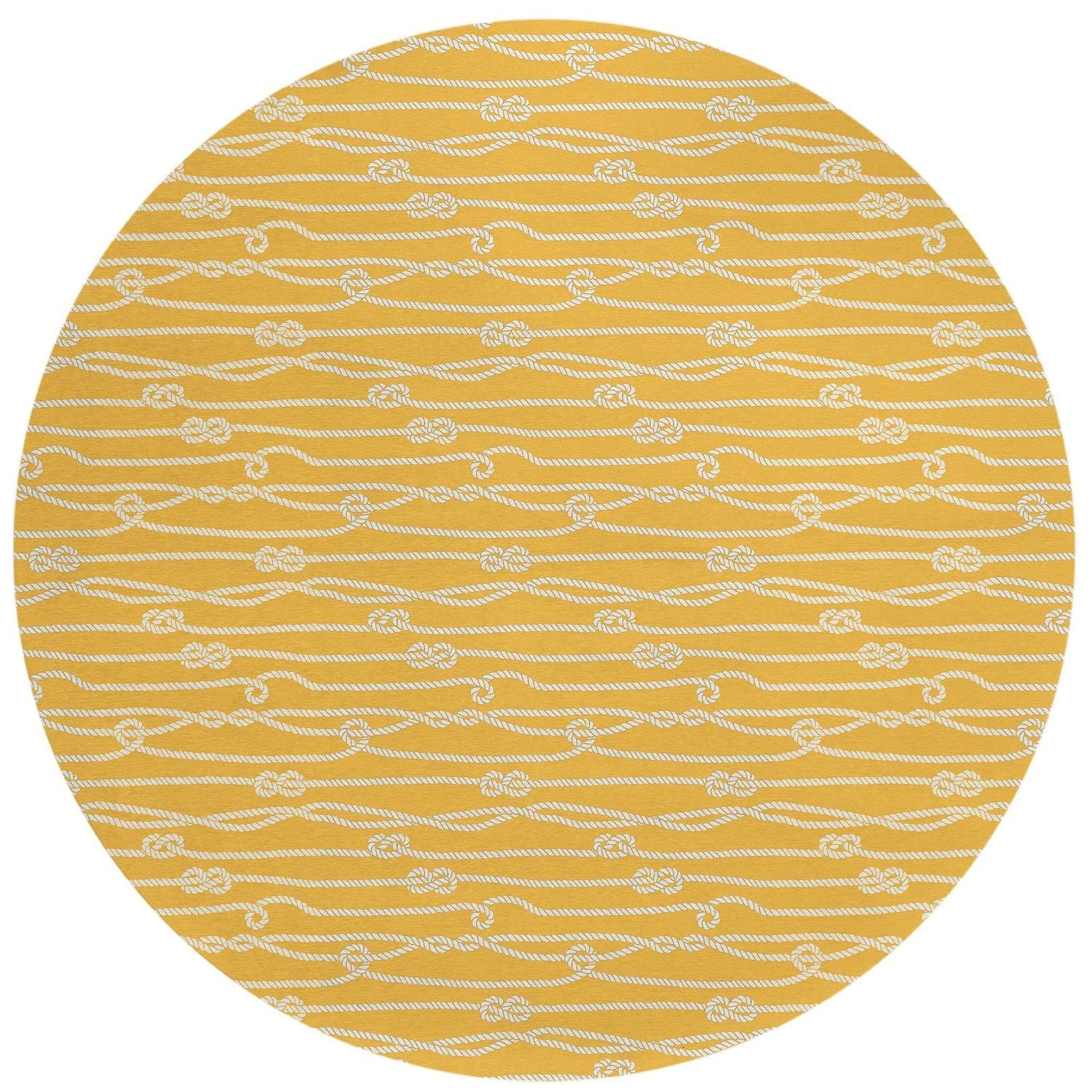 Harbor Ha7 Gold Coastal Rug Round 8' X 8'