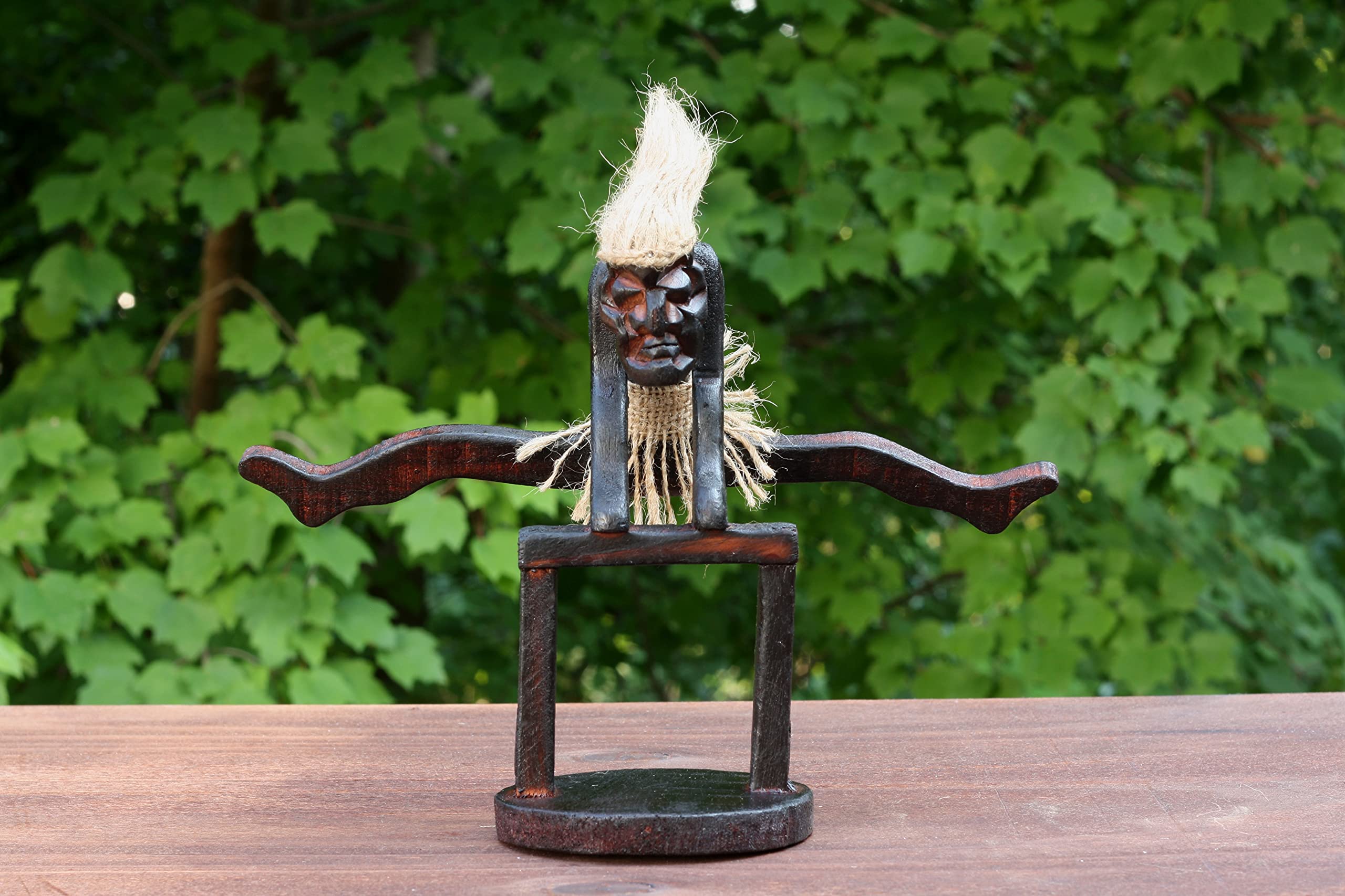 G6 Collection Handmade Wooden Primitive Tribal Funny Statue Sculpture Tiki Bar Handcrafted Unique Gift Home Decor Figurine Decor