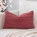 Otostar Corduroy Decorative Throw Pillow Covers 12X20 Inch Super Soft Boho Striped Rectangle Pillow Covers Case Modern Cushion Covers For Sofa Couch Bedroom Car Decor Jam